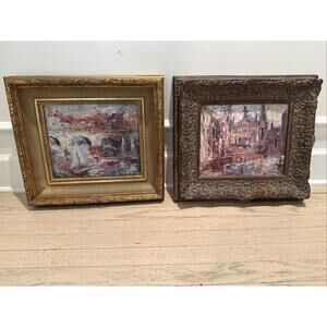 Set Of 2- Beautiful Vintage Artwork. 16”x17” Wall Decor